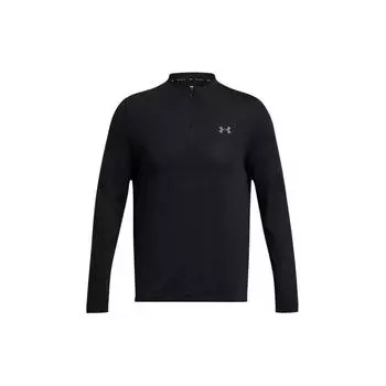 Under Armour Футболка с длинным рукавом и принтом логотипа, черная, с круглым вырезом, мужская 1382798-001 M