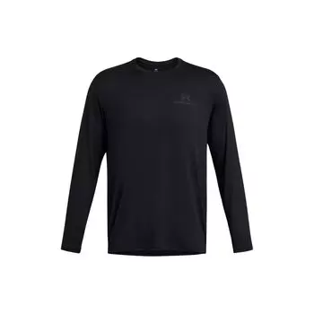 Under Armour Футболка с длинным рукавом и принтом логотипа, мужская, черная, 1385418-001 2XL