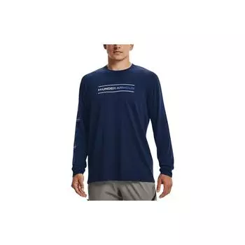 Under Armour Футболка с длинным рукавом и принтом логотипа для тренировок, мужская, темно-синяя 1366473-408 L