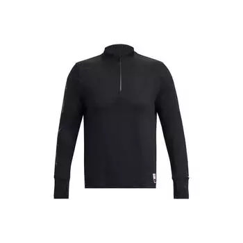 Under Armour Футболка с длинным рукавом Run LAA Letter Pattern Print 1/4 Zip Running, мужская, черная 1379305-001 XL