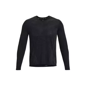 Under Armour Футболка с длинным рукавом в полоску с V-образным вырезом, мужская, черная 1375273-001 L