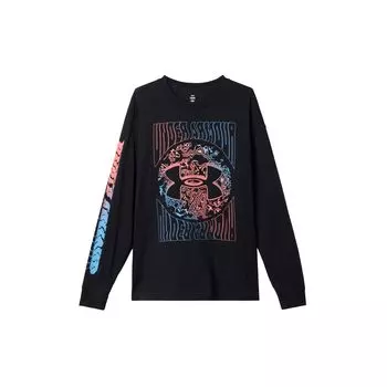 Under Armour Футболка с графическим буквенным дизайном, повседневная, с круглым вырезом, длинным рукавом, мужская, черная 1382888-001 XL