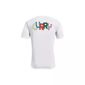 Under Armour Футболка с коротким рукавом Curry Series Letter Print Round Neck American Vintage, мужские топы, белые 1366615-100 S