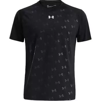 Under Armour короткий рукав фитнес-тренировки бег быстросохнущая свободная футболка с принтом унисекс топы черный 21500531-001 S