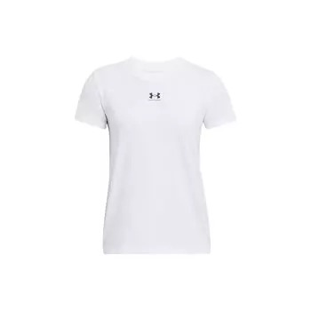 Under Armour Футболка с коротким рукавом и принтом логотипа в виде буквы, женская, белая, 1383648-100 XS