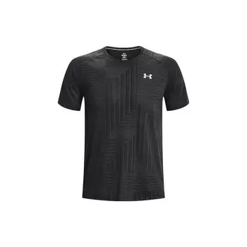 Under Armour Футболка с коротким рукавом и логотипом в полоску с круглым вырезом, мужская, черная 1376516-001 S