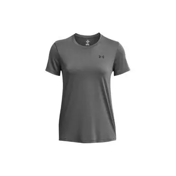Under Armour Футболка с коротким рукавом и круглым вырезом, женская, серая, принт с логотипом 1384231-025 XS