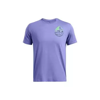 Under Armour Футболка с коротким рукавом и круглым вырезом с буквенным принтом, мужская, цвет фиолетовый 1383923-561 XXL