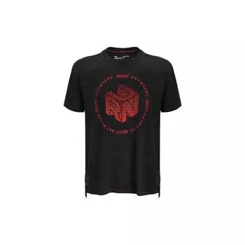 Under Armour Футболка с коротким рукавом и заниженной линией плеч UA Anywhere Running Print, мужская, черная 1369517-001 M
