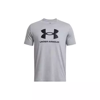 Under Armour Футболка с коротким рукавом и круглым вырезом в спортивном стиле с логотипом и принтом в виде буквы, мужская, серебристая 1382911-035 2XL