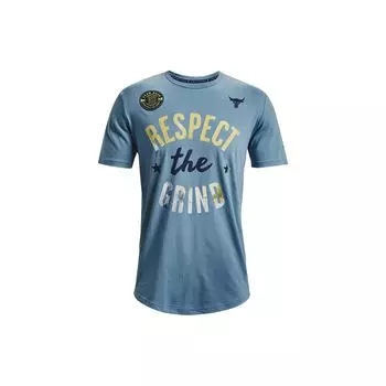 Under Armour Футболка с коротким рукавом и круглым вырезом в американском стиле с буквенным принтом, мужская, светло-синяя 1370479-416 S