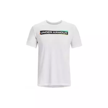 Under Armour Футболка с коротким рукавом и круглым вырезом, с принтом логотипа в американском стиле, белая, мужская 1370731-100 XXL