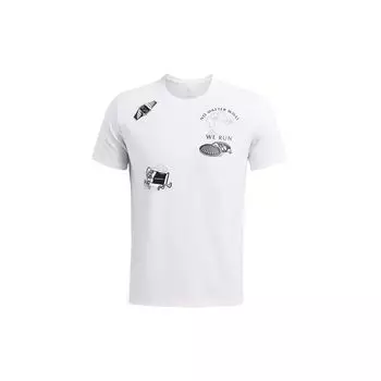 Under Armour Футболка с коротким рукавом и круглым вырезом с принтом в виде мультяшных букв, мужская, белая 1383414-100 2XL
