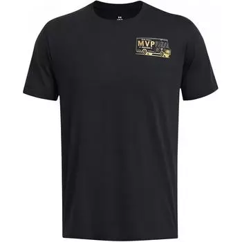 Under Armour Футболка с коротким рукавом и круглым вырезом Ua Mvp Services Letter Print, мужские футболки, черные 1384288-001 XL