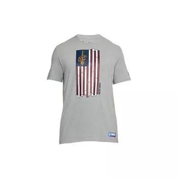 Under Armour Футболка с коротким рукавом и круглым вырезом, мужская, серая, с рисунком баскетбольной команды 1304482-335 L