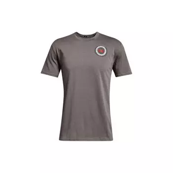 Under Armour Футболка с коротким рукавом и круглым вырезом Alma Mater Crest Letter Logo Print, мужские топы, серые 1366471-066 M