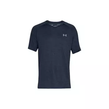 Under Armour Футболка с коротким рукавом и однотонным логотипом, прямого кроя, с круглым вырезом, темно-синего цвета 1328190-408 S