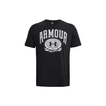 Under Armour Футболка с коротким рукавом и принтом букв, круглый вырез, колледж, значок, мужские футболки, портово-голубой 1379537-001 2XL