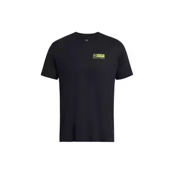 Under Armour Футболка с коротким рукавом и круглым вырезом, быстросохнущая, с принтом логотипа, мужская, черная 1382850-001 XL