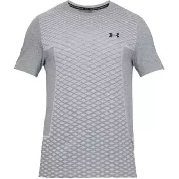 Under Armour Футболка с коротким рукавом и сетчатым принтом, мужская, серая, 1328689-011 XL