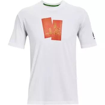 Under Armour Футболка с коротким рукавом и круглым вырезом, мужская белая, серия Curry, коллекция X Sesame Street, 1369626-100 XXL