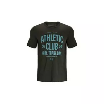 Under Armour Футболка с коротким рукавом и принтом букв, облегающая, для тренировок, мужские топы 1366791-310 S