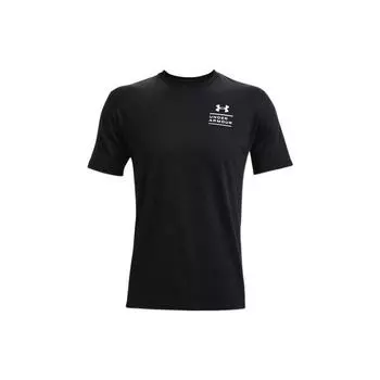 Under Armour Футболка с коротким рукавом и круглым вырезом с буквенным узором, мужская футболка, черная 1370189-001 L