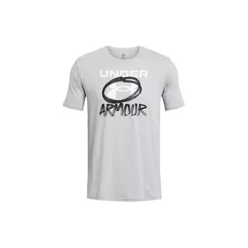 Under Armour Футболка с коротким рукавом и круглым вырезом Ua Multi Hit Letter с геометрическим узором, мужская футболка Modern-Gray 1382858-012 XL