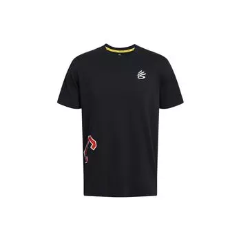 Under Armour Футболка с коротким рукавом и круглым вырезом с принтом, мужская, черная 1383381-001 L