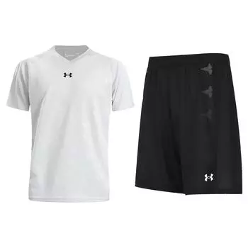Under Armour Футболка с коротким рукавом из дышащего трикотажа с логотипом, тренировочные шорты для баскетбола, повседневный спортивный комплект 21500531-009+21500206-001 XXXXL