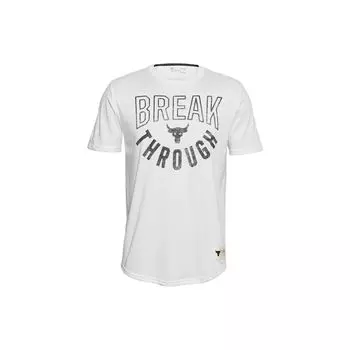 Under Armour Футболка с коротким рукавом Project Through Johnson Sports Training, свободная, с принтом, мужская, белая 1357191-112 L