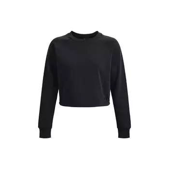 Under Armour Футболка с коротким рукавом Terry Crop Solid Color Pullover, женские топы, черный цвет 1378650-001 XS