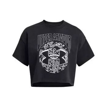 Under Armour Футболка с короткими рукавами и круглым вырезом с принтом букв Duk To Dawn, женская, черная, 1383048-001 XL