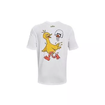 Under Armour Футболка с круглым вырезом Curry Big Bird Airplane Cartoon Letter Print, мужские топы, белые 1369623-100 XXL