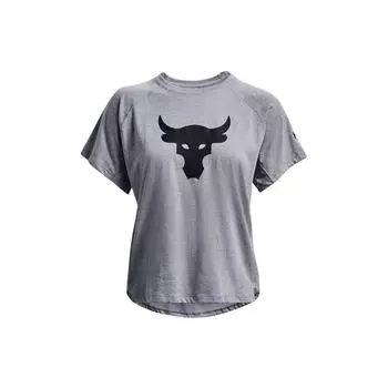 Under Armour Футболка с круглым вырезом и логотипом, женские топы, светло-серые 1369962-035 L