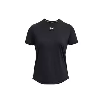 Under Armour Футболка с круглым вырезом и коротким рукавом с принтом, женская, черная 1379446-001 S