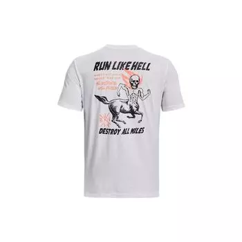 Under Armour Футболка с круглым вырезом и коротким рукавом с буквенным принтом, мужские топы, белые 1376972-100 XXL