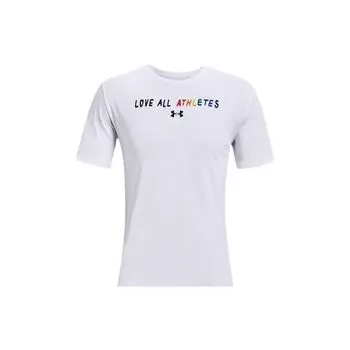 Under Armour Футболка с круглым вырезом и принтом букв, мужские топы, белая 1361710-100 XXL