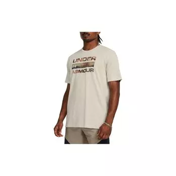 Under Armour Футболка с круглым вырезом и коротким рукавом с буквенным принтом, мужские топы Pinnacle-White 1361903-111 XL