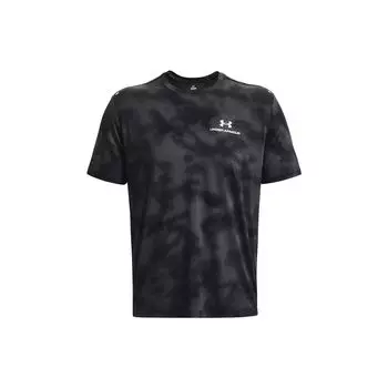Under Armour Футболка с круглым вырезом и принтом логотипа UA Rush, мужская, черная 1376792-001 XL
