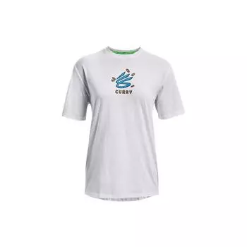 Under Armour Футболка с круглым вырезом и принтом в виде мультяшных букв, женская, белая 1369706-100 XS