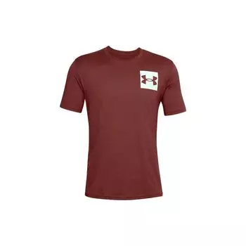 Under Armour Футболка с круглым вырезом и логотипом, мужские топы, малиновый 1357152-688 XXL