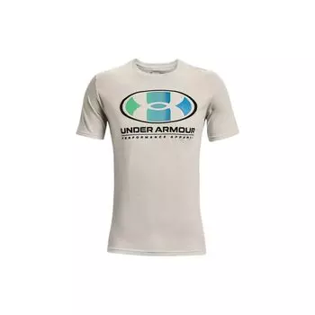 Under Armour Футболка с круглым вырезом и логотипом, мужские топы Summit-White 1361676-110 L
