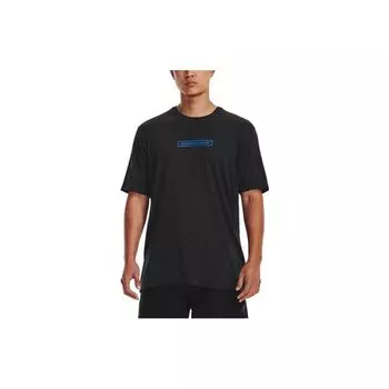 Under Armour Футболка с круглым вырезом и принтом на спине, спортивная футболка с коротким рукавом для мужчин, черная 1377559-001 XL
