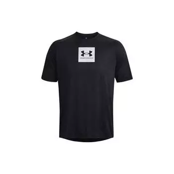 Under Armour Футболка с круглым вырезом и буквенным принтом, однотонная, с коротким рукавом, мужские топы, цвет черный 1380785-001 M