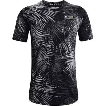 Under Armour Футболка с круглым вырезом и коротким рукавом, мужская, черная, принт 1370517-001 XL