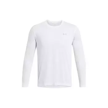 Under Armour Футболка с круглым вырезом и сплошным логотипом, повседневная, с длинным рукавом, мужская, белая 1382584-100 3XL