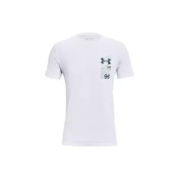 Under Armour Футболка с круглым вырезом и логотипом, однотонная, мужская, белая 1361672-100 XXXL