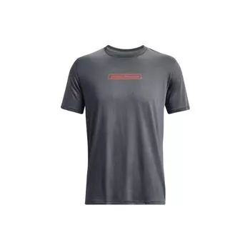 Under Armour Футболка с круглым вырезом и принтом сзади, спортивная на открытом воздухе, с коротким рукавом, мужская, серая 1377559-012 L