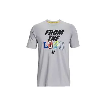 Under Armour Футболка с круглым вырезом и принтом графических букв Curry, мужские топы, серые 1374212-012 XXL